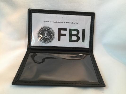 FBI Wallet + FBI Badge, Black, Black