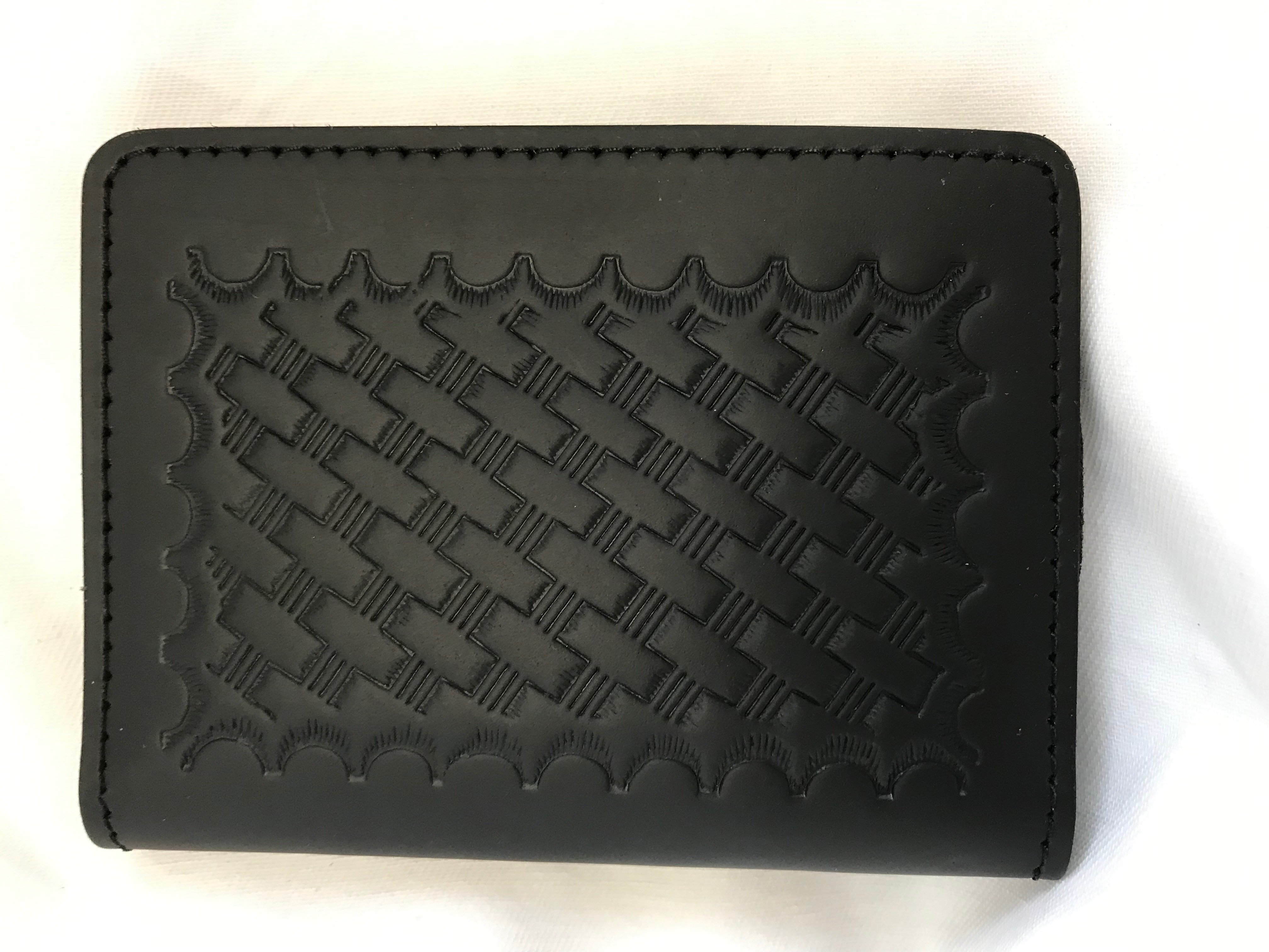 Image of Basket Weave finish on a wallet.