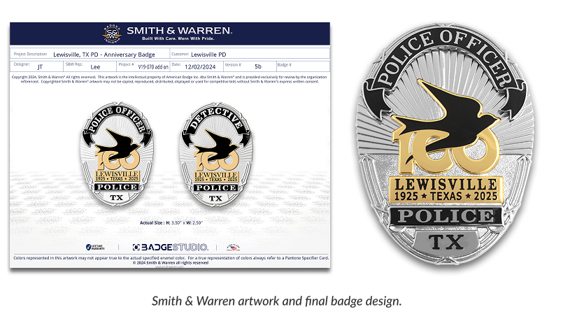 Smith & Warren artwork and final badge design.