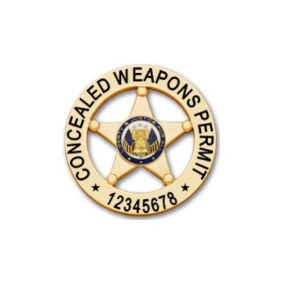 Concealed Weapons Permit Badge in Gold