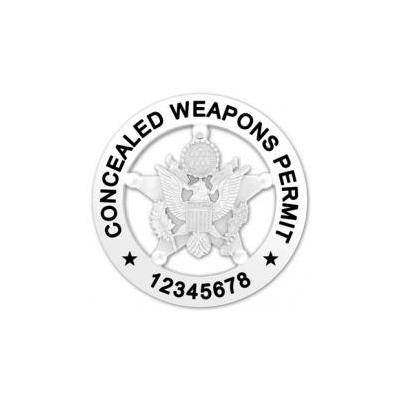 Concealed Weapons Permit Badge in Nickel