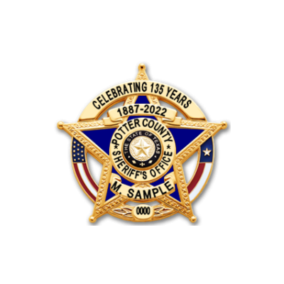 Potter County Sheriff's Office 135th Anniversary Badge