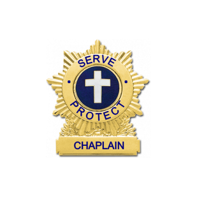 Chaplain Badge in Gold finish with cross center seal