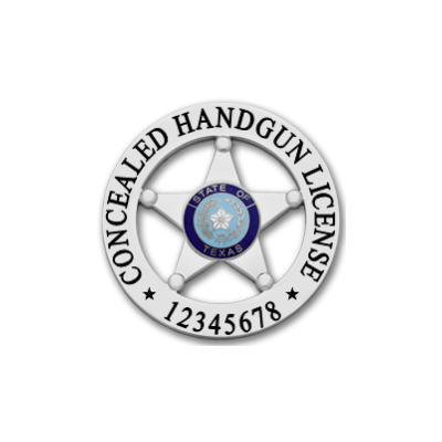Texas Concealed Handgun License in Nickel with Blue Seal