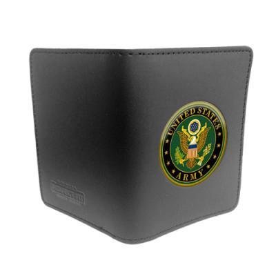 Army Medallion - Duty Leather Book Style Double ID Ca