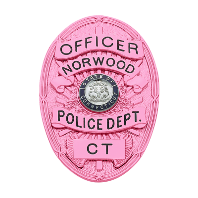 Smith & Warren Pink Breast Cancer Awareness Oval Badge Model M262-PINK