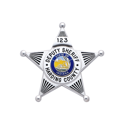 S258P 5 Point Star Badge - Harding County Deputy Sheriff