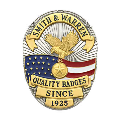 S642 Custom Badge Oval Shape with American Flag