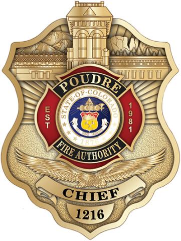 Poudre Fire Authority Badge with Eagle