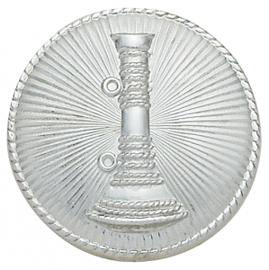 Single Bugle Hat Badge in Silver