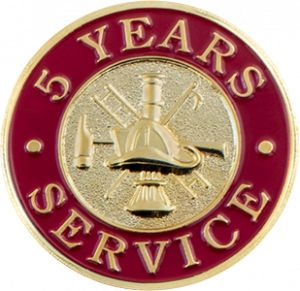 5 Year Service Firefighter Pin
