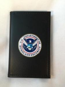 DHS ICE Medallion badge & double ID case with full-color metal medallion.