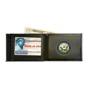 Navy - Bifold Wallet w/ money pocket, 6 CC slots 