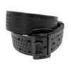 Sam Browne leather duty belt in basketweave finish with black buckle.